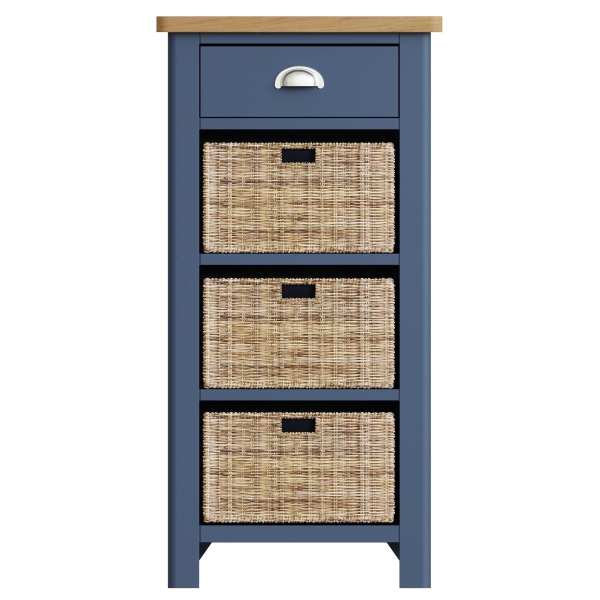 Cole Oak and Blue 4 Drawer Storage Unit – image 4