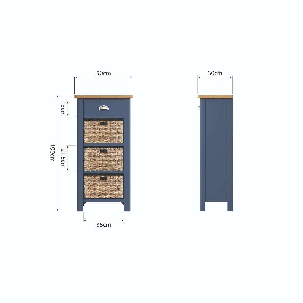 Cole Oak and Blue 4 Drawer Storage Unit – image 9