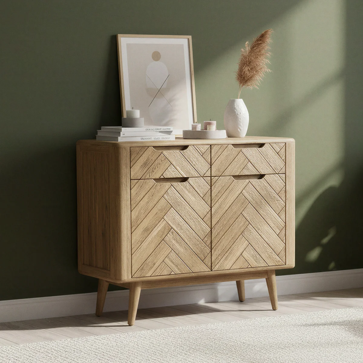 Parven Solid Oak Small Sideboard – image 2