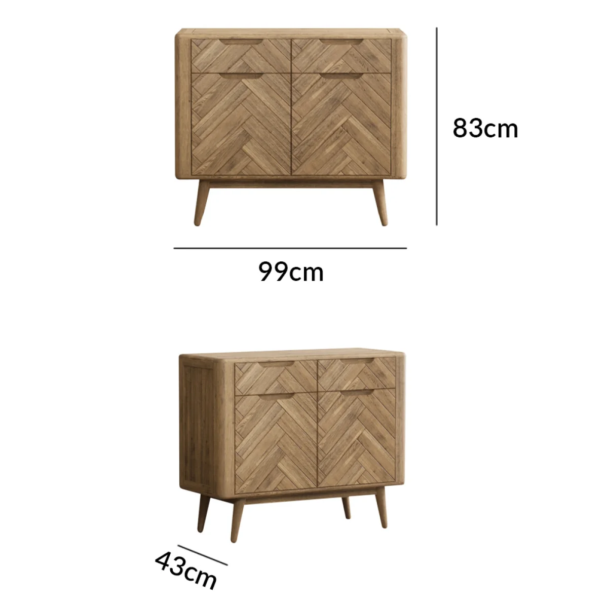 Parven Solid Oak Small Sideboard – image 11
