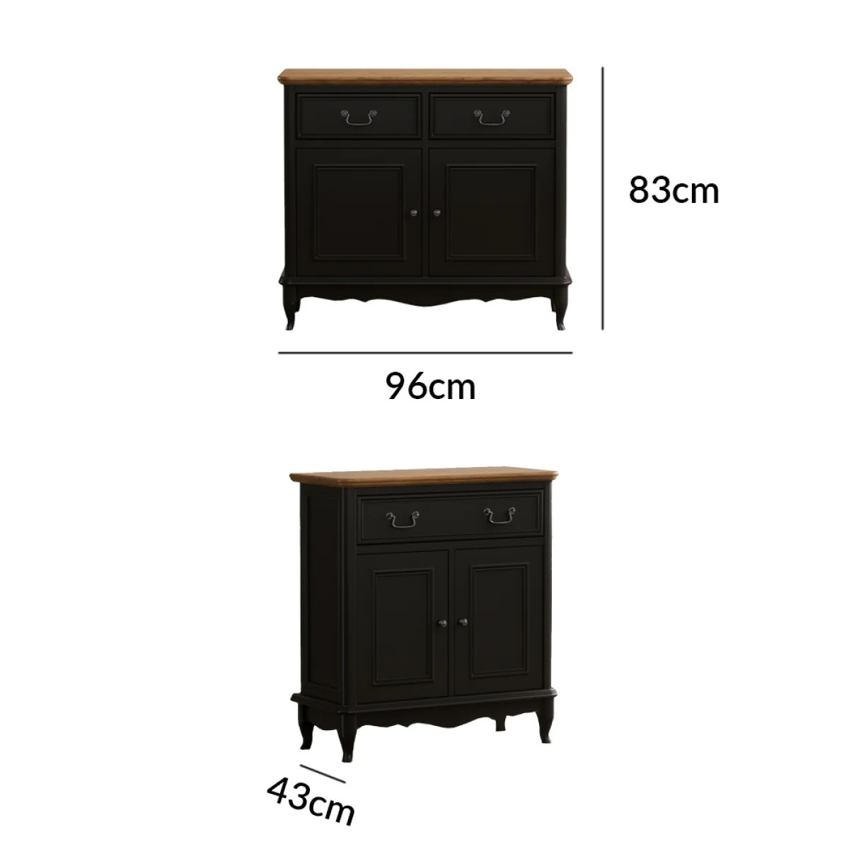 Chateau Noir Oak and Black Painted Small Sideboard – image 15