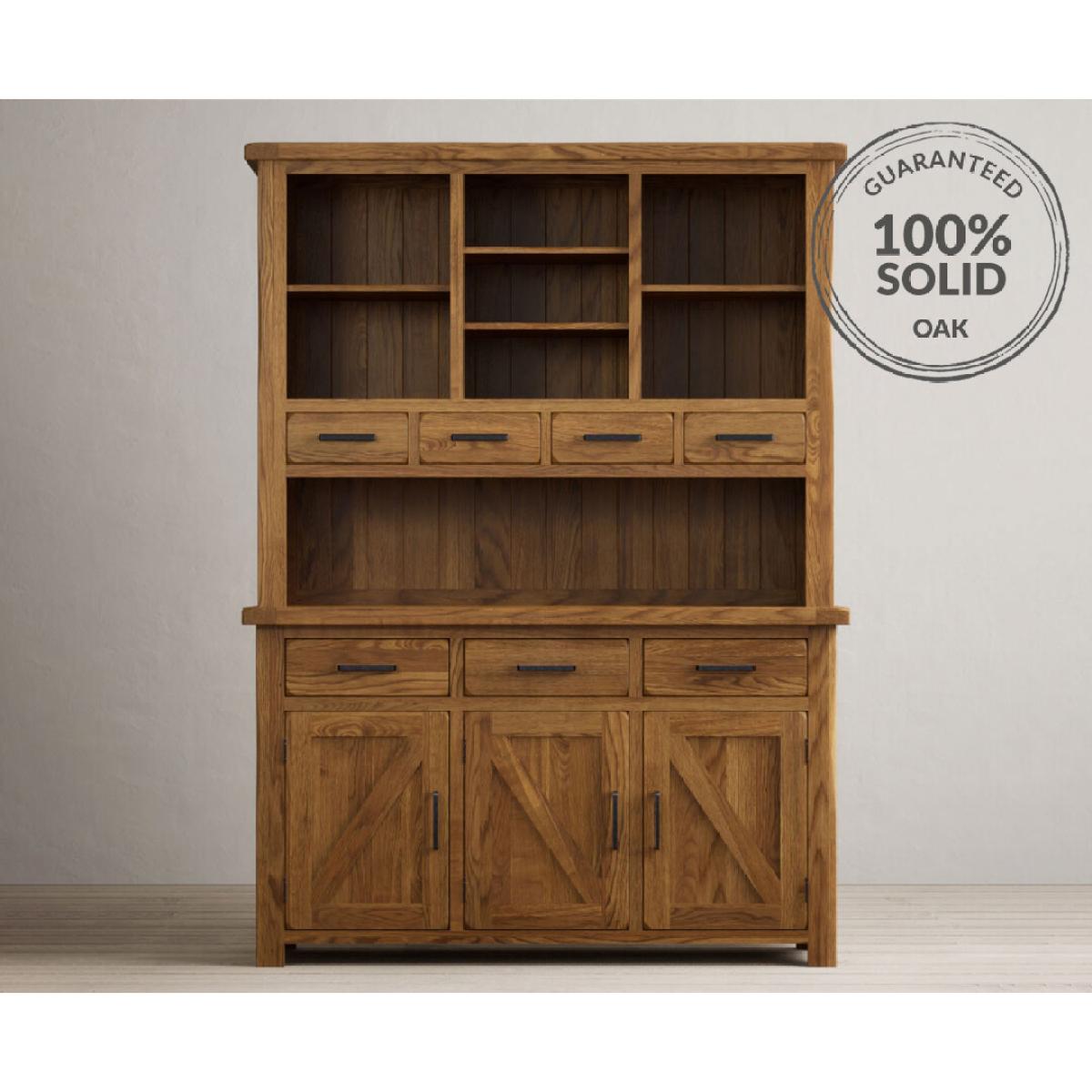 Country Rustic Solid Oak Large Dresser – image 2