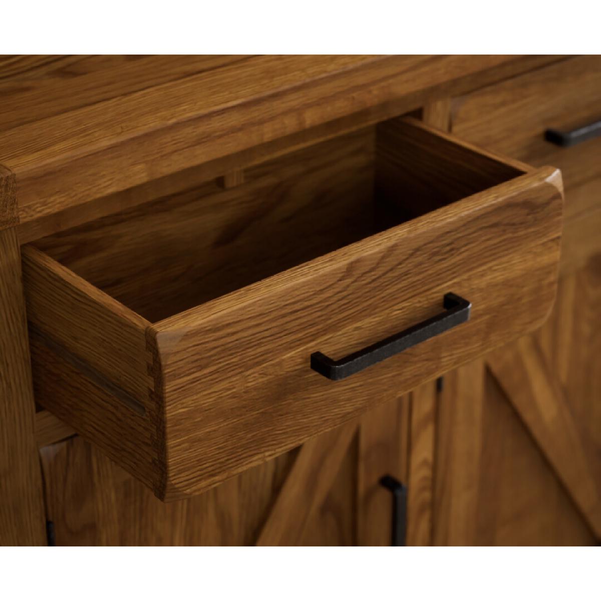 Country Rustic Solid Oak Large Dresser – image 5