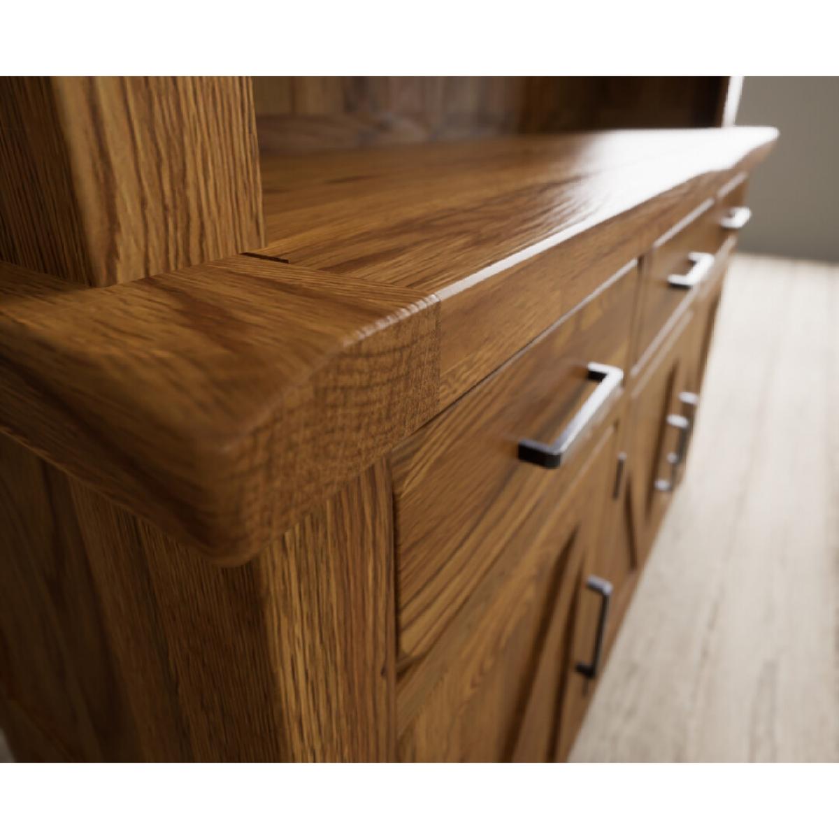 Country Rustic Solid Oak Large Dresser – image 6