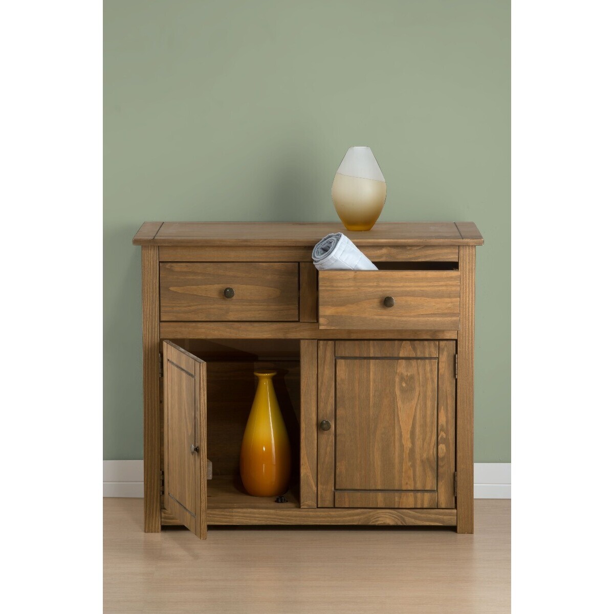Ortis Distressed Pine 2 Door 2 Drawer Sideboard – image 3