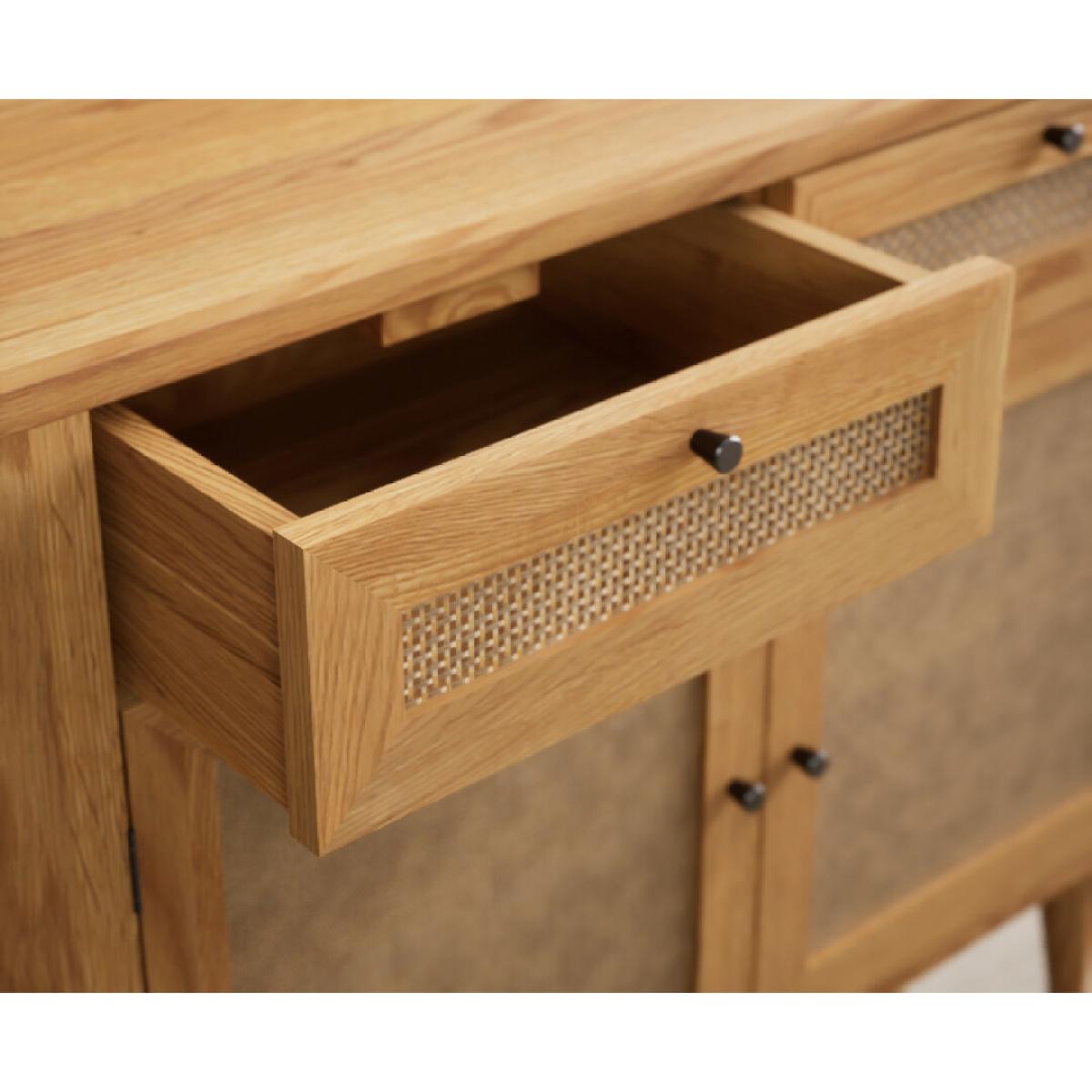 Oak Rattan Small Sideboard – image 4