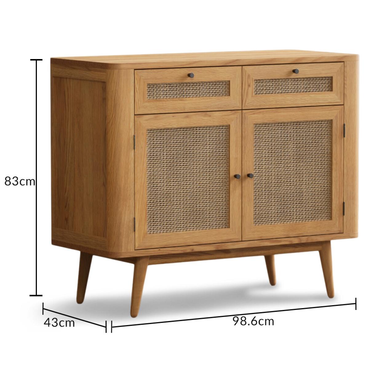 Oak Rattan Small Sideboard – image 6