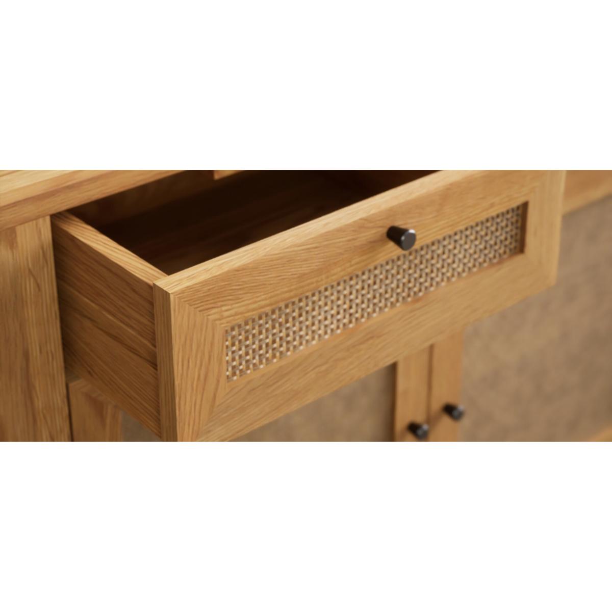 Oak Rattan Small Sideboard – image 7