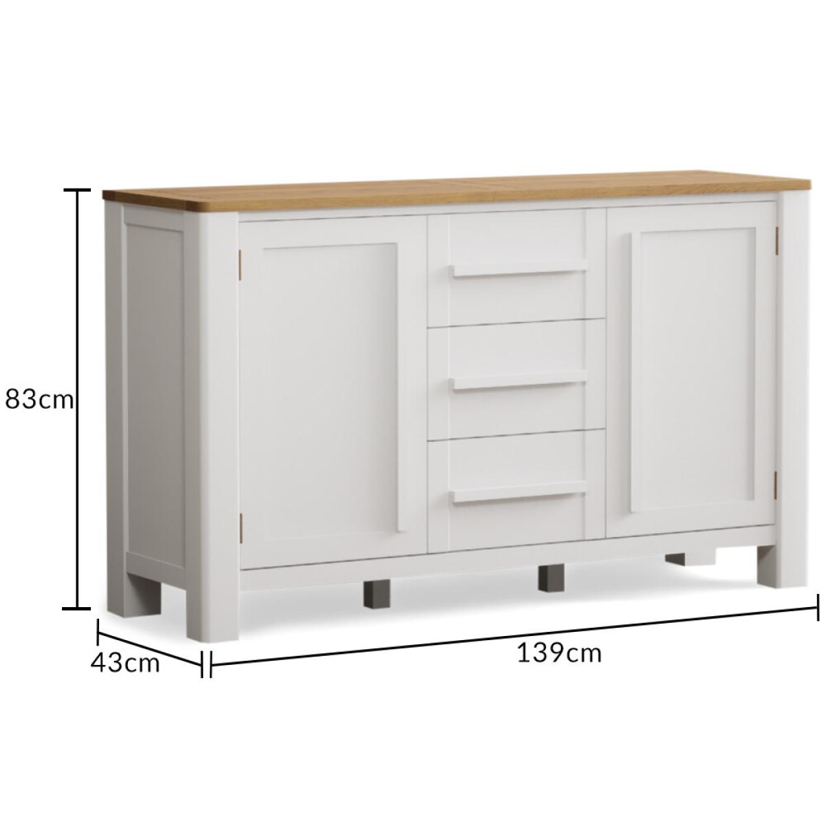 Eclipse Oak and Chalk White painted Large Sideboard – image 6