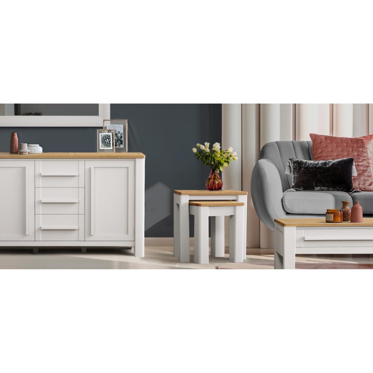 Eclipse Oak and Chalk White painted Large Sideboard – image 8