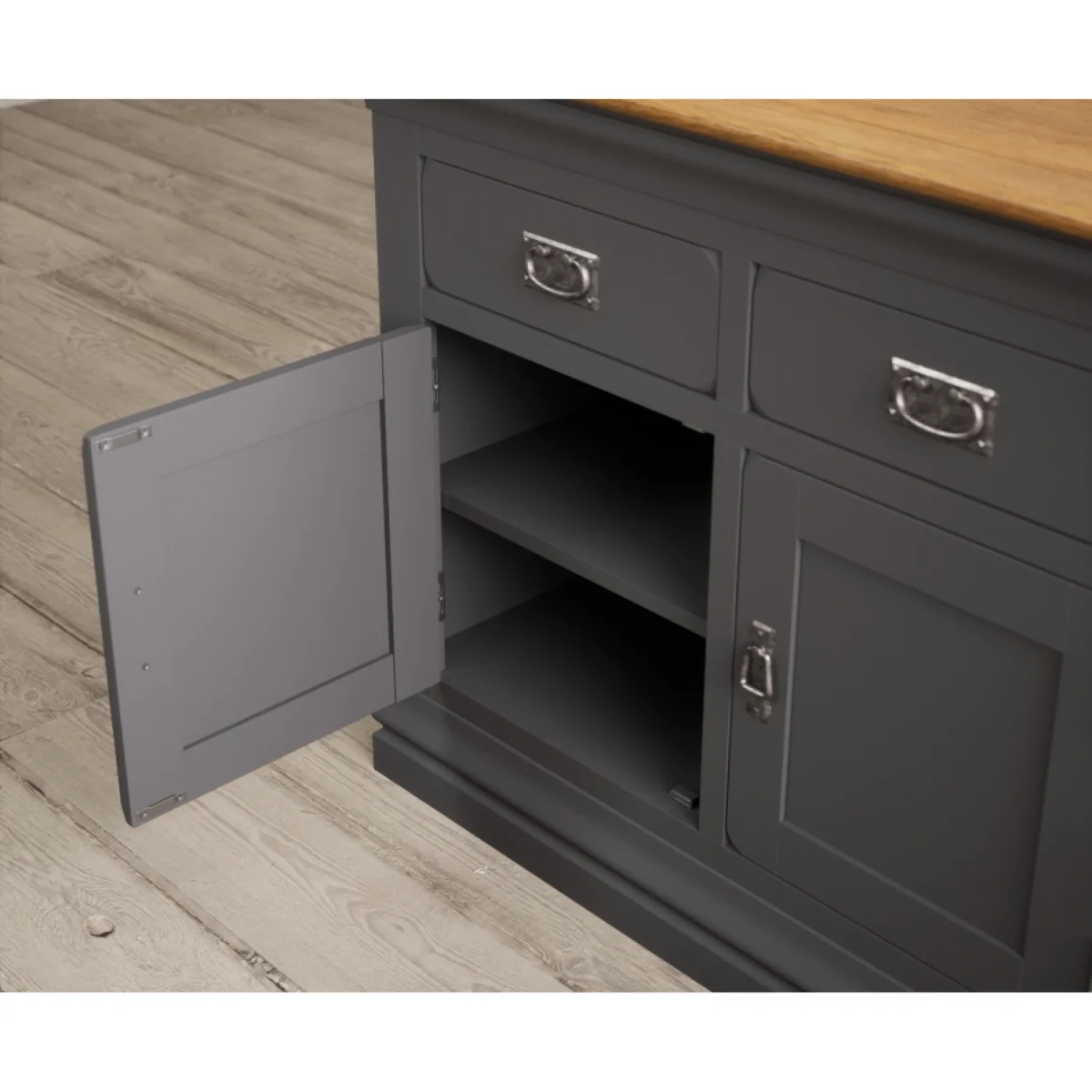 Charwood Oak and Charcoal Painted Large Sideboard – image 5