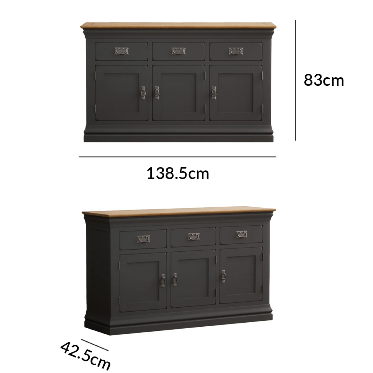 Charwood Oak and Charcoal Painted Large Sideboard – image 7