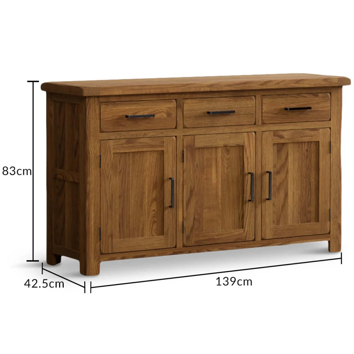 Harrogate Rustic Solid Oak Large Sideboard – image 7