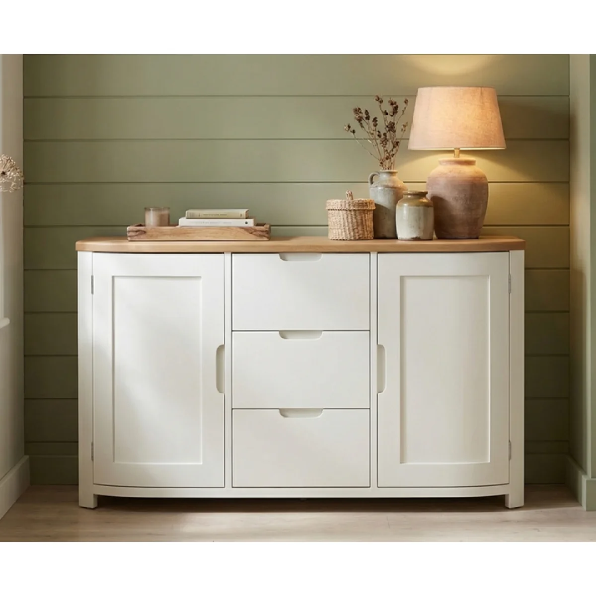 Bradwell Oak and Signal White Painted Large Sideboard – image 3