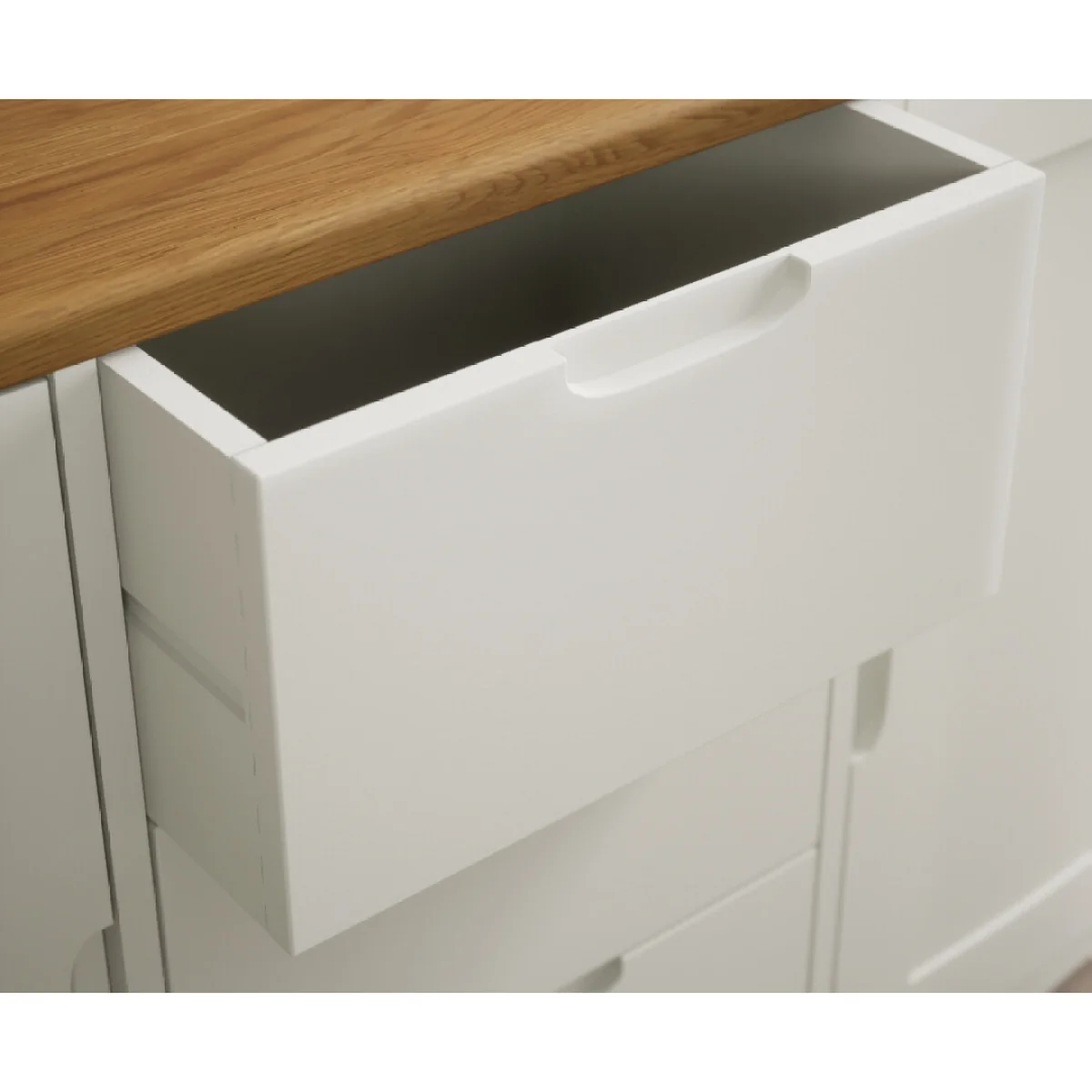 Bradwell Oak and Signal White Painted Large Sideboard – image 6