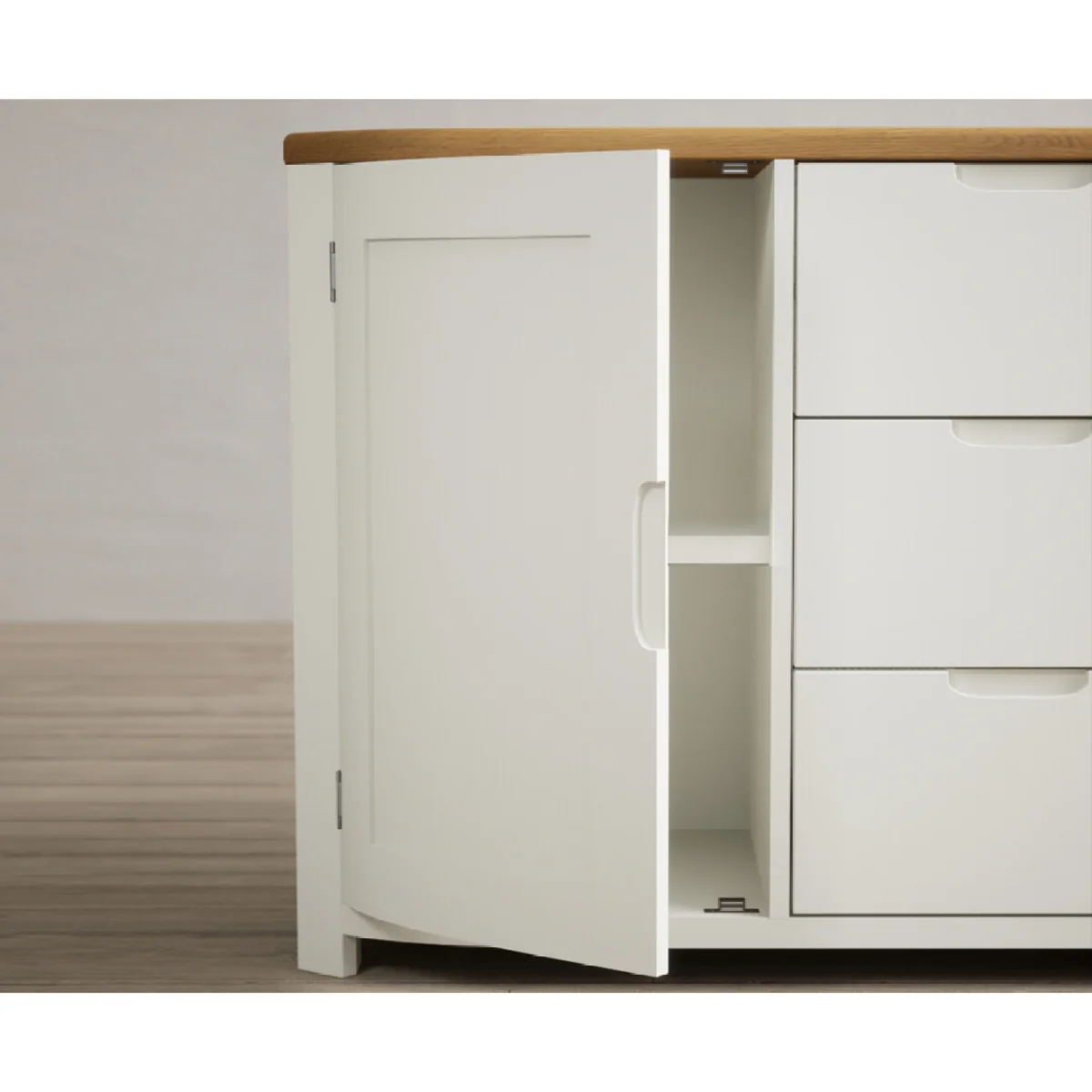 Bradwell Oak and Signal White Painted Large Sideboard – image 7