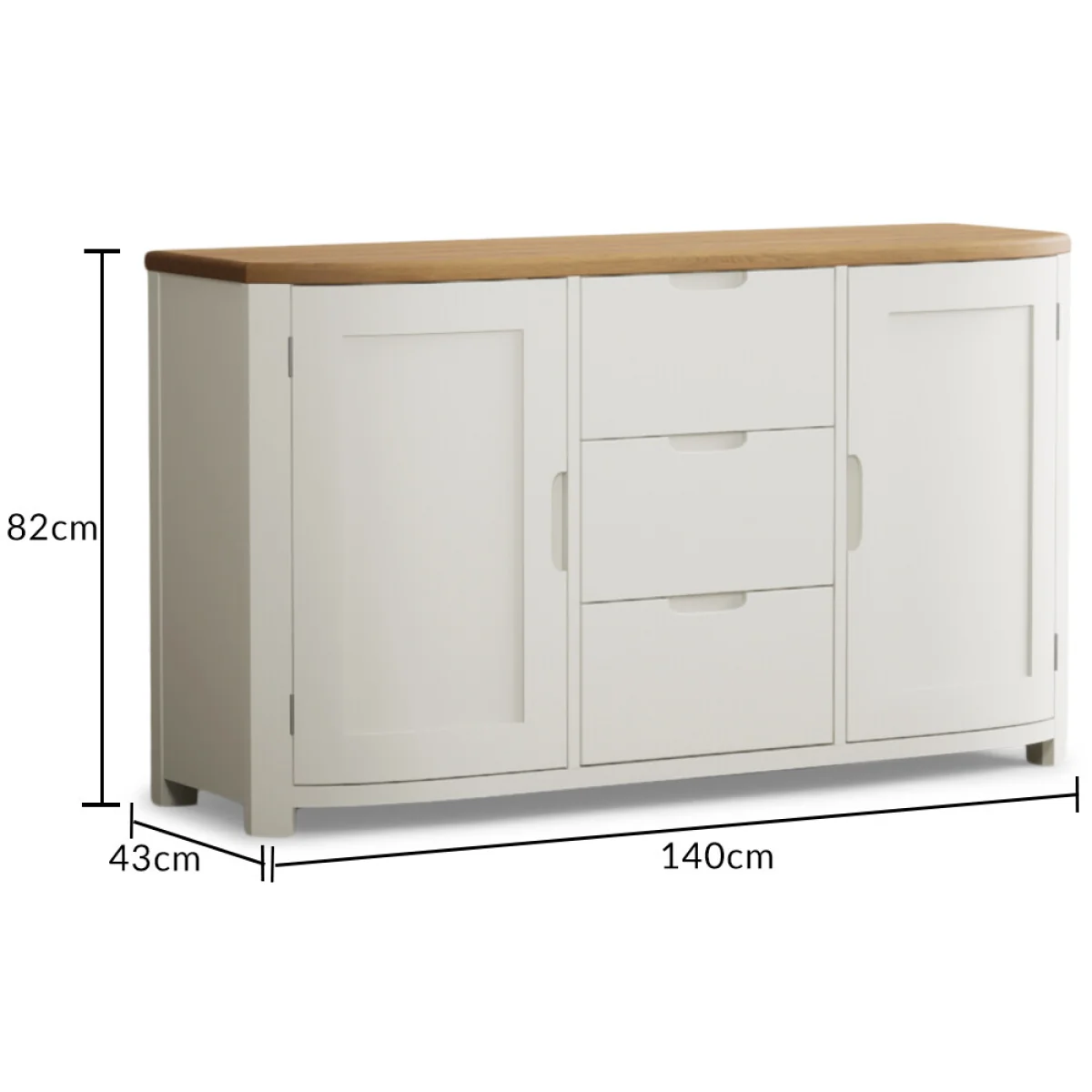 Bradwell Oak and Signal White Painted Large Sideboard – image 8