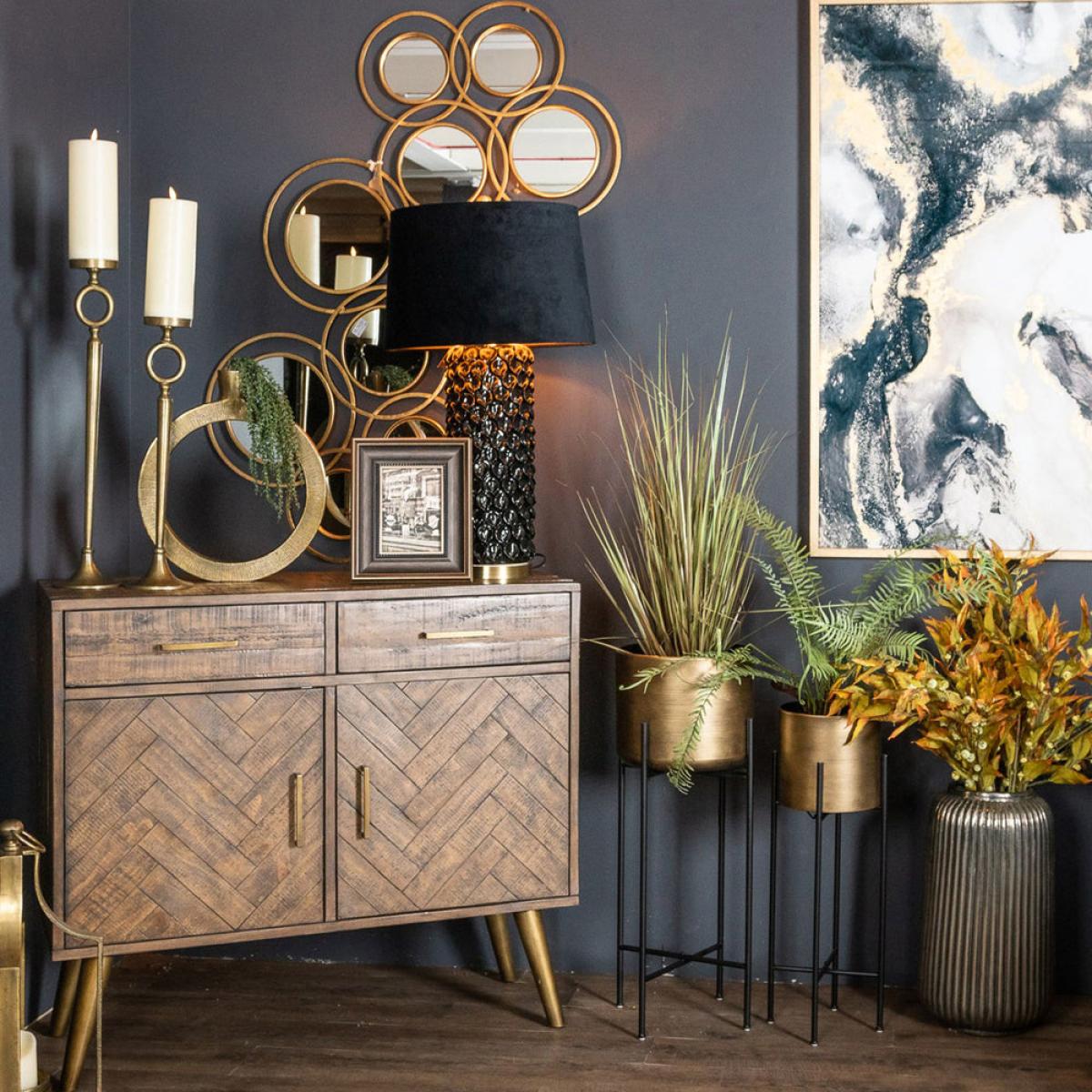 Hill Interiors Havana 2 Door 2 Drawer Sideboard in Gold – image 3