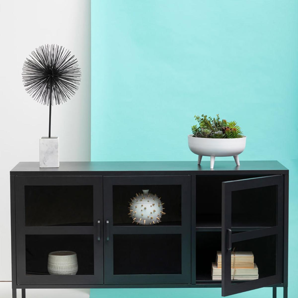 Olivia's Soft Industrial Collection - Ariella Three Door Sideboard in Black – image 11