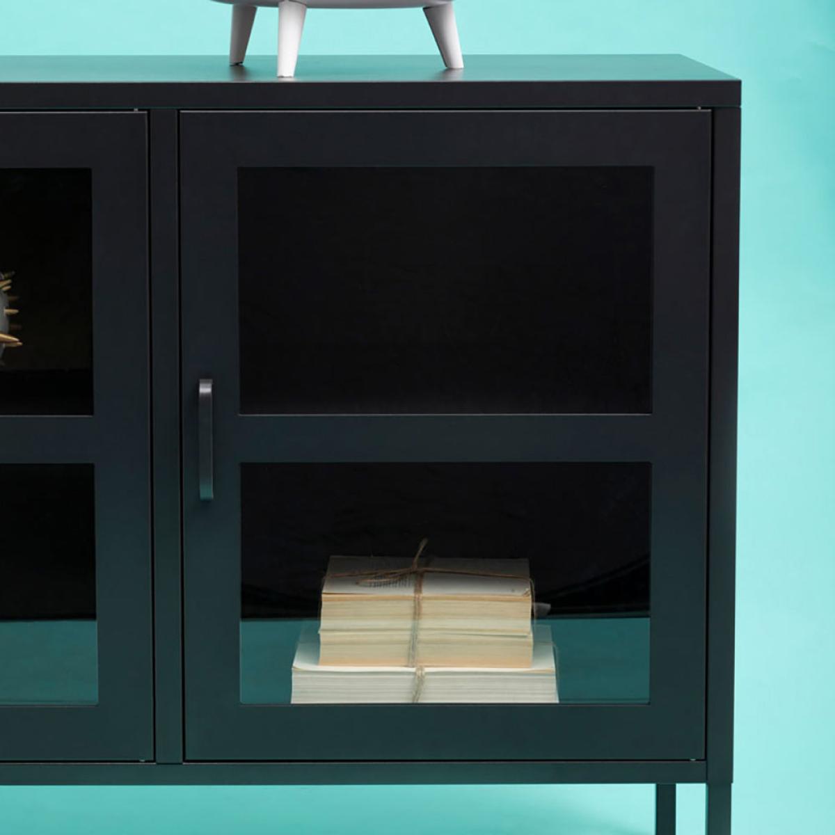 Olivia's Soft Industrial Collection - Ariella Three Door Sideboard in Black – image 14