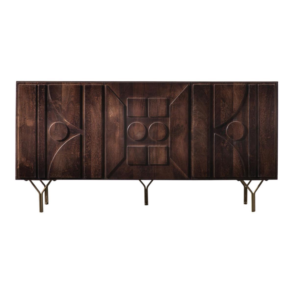 Gallery Interiors Colby 3 Door Sideboard Brown – image 2