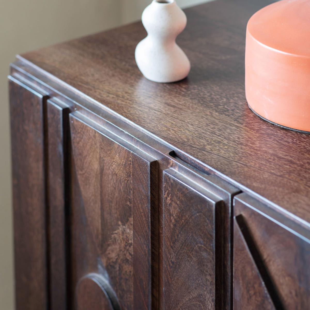 Gallery Interiors Colby 3 Door Sideboard Brown – image 3