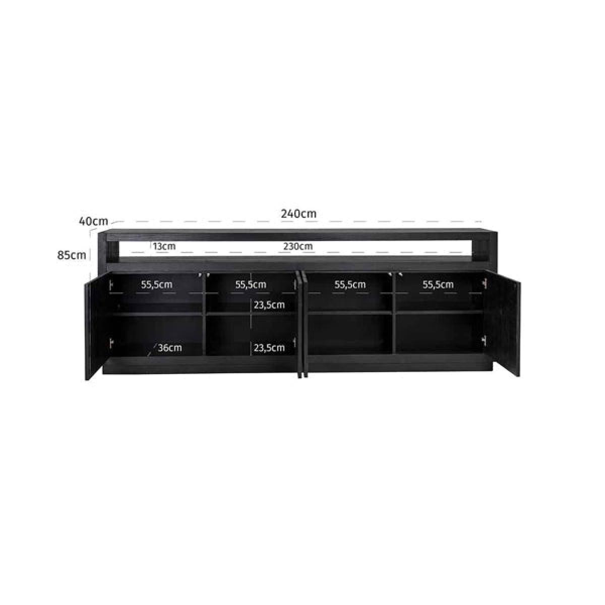 Richmond Oakura 4 Doors Black Sideboard | Outlet – image 4