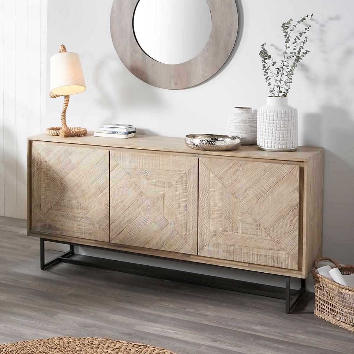Olivia's Martha Acacia Wood 3 Door Sideboard – image 8