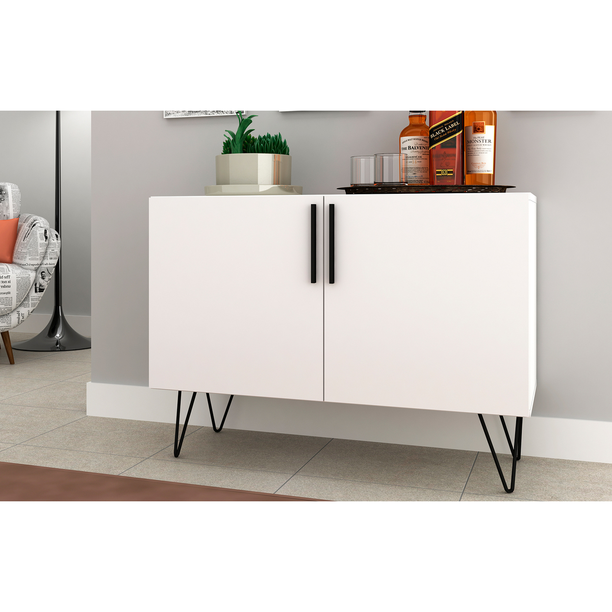 Memphis - White Sideboard 90cm – image 3