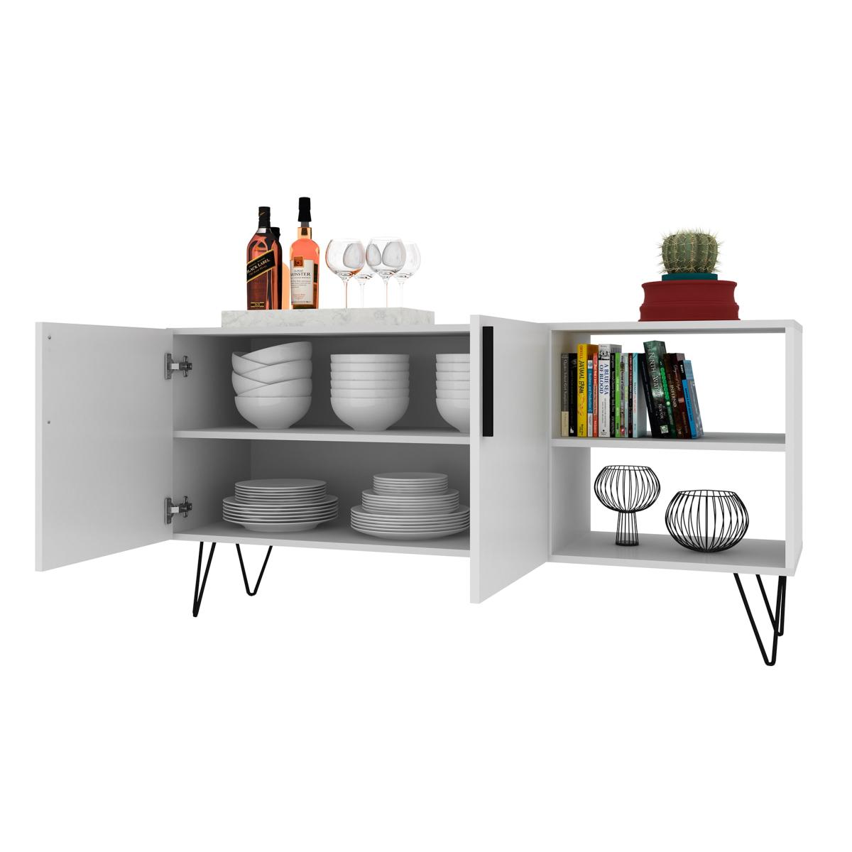 Memphis - White Sideboard with Open Shelves – image 2