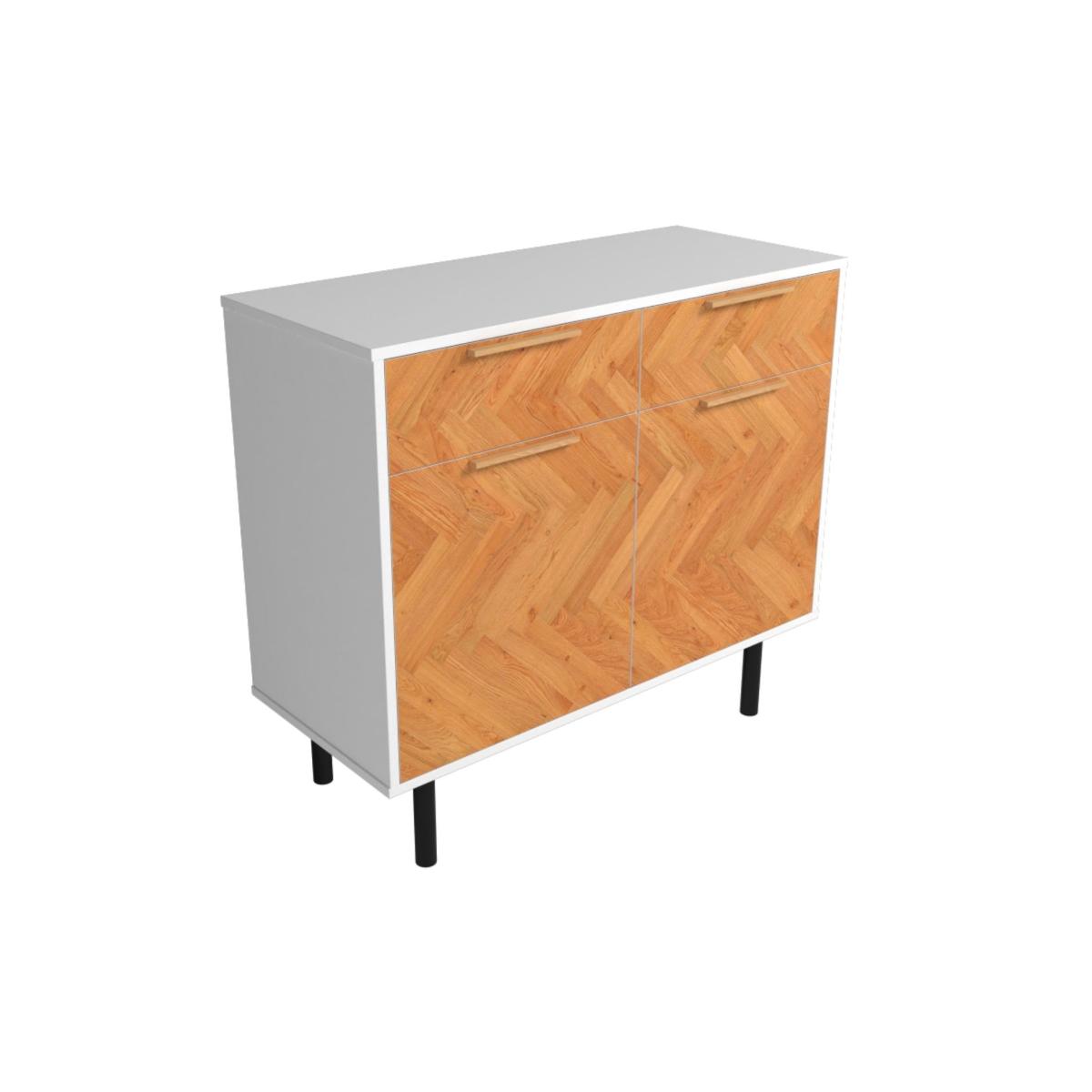 Dallas - Oak Parquet Sideboard - White – image 4
