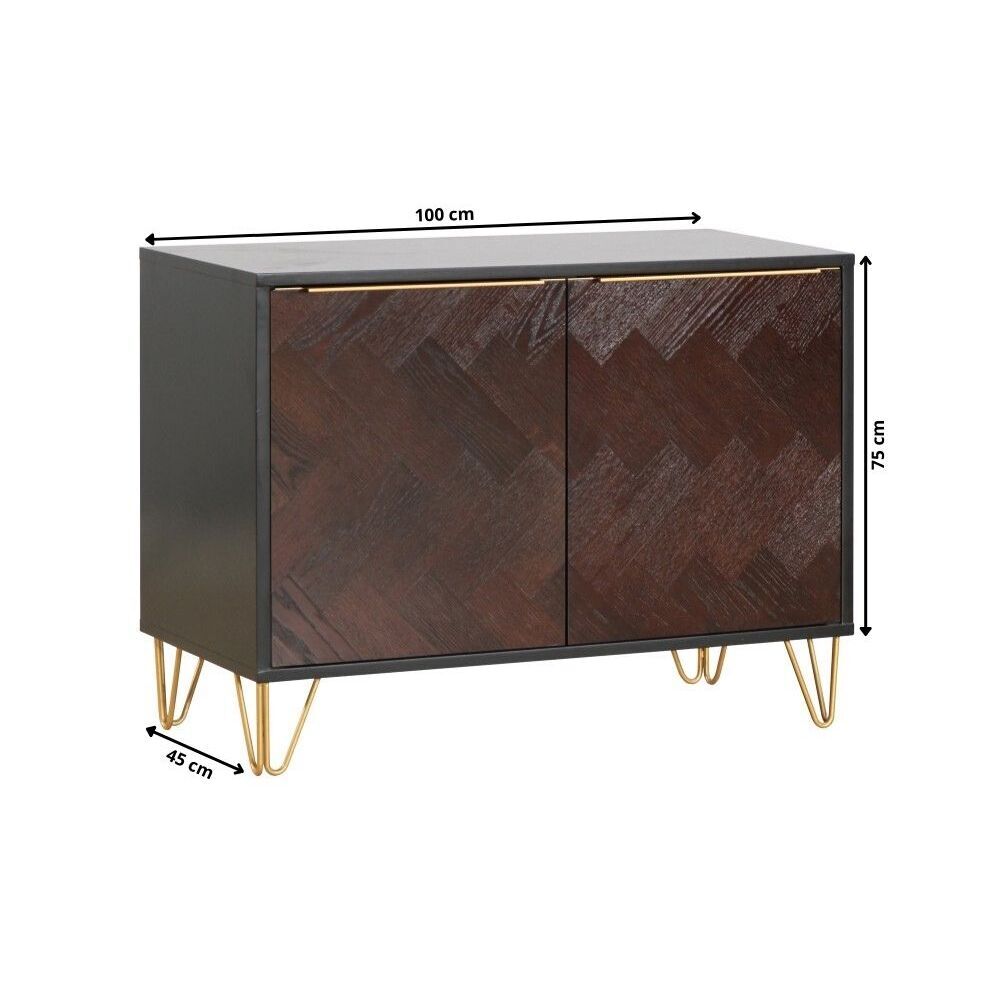 Live – Dark Oak Parquet Sideboard – 100cm – image 4