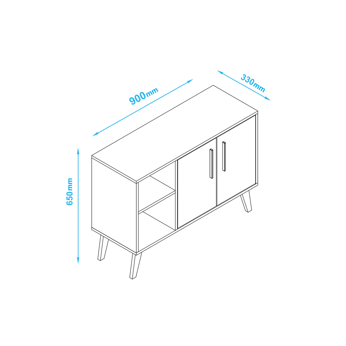 Aspen Oak Sideboard and TV Unit - 2 Doors – image 4