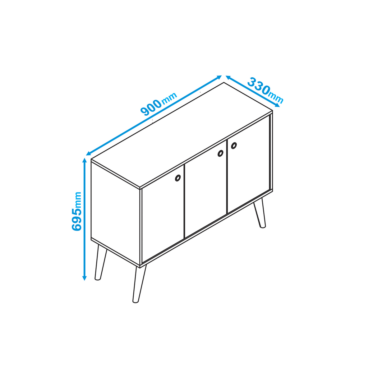 Savannah White Sideboard - 90cm – image 9