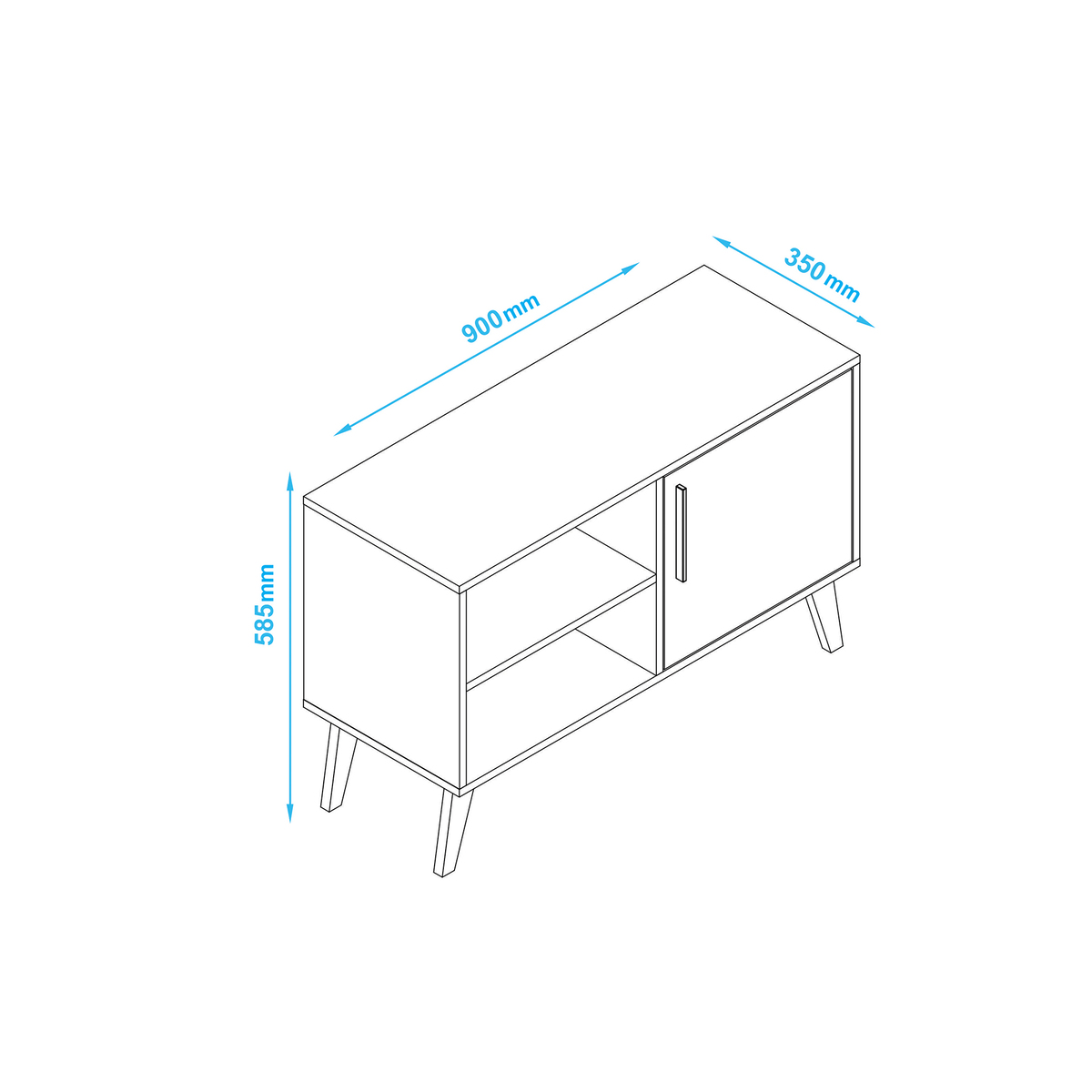 Aspen White Sideboard and TV Unit - 1 Door – image 4