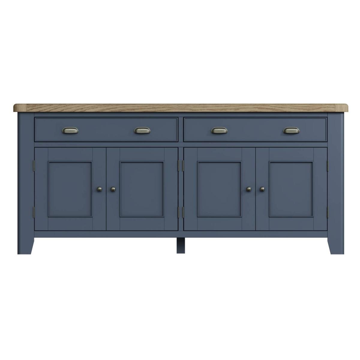 Downtown Hexham Painted Blue 4 Door Sideboard – image 2