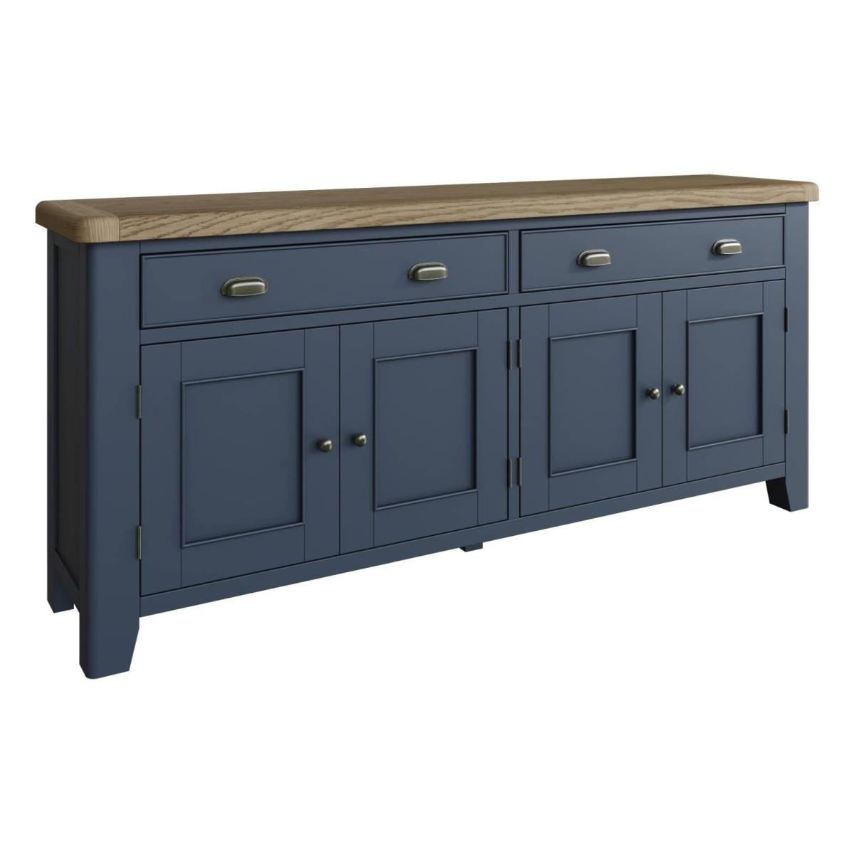 Downtown Hexham Painted Blue 4 Door Sideboard – image 3