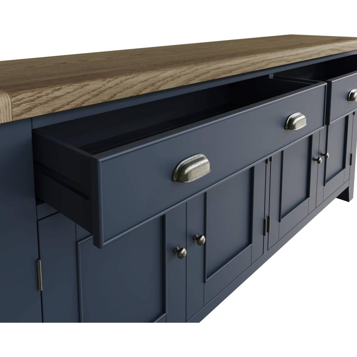 Downtown Hexham Painted Blue 4 Door Sideboard – image 6