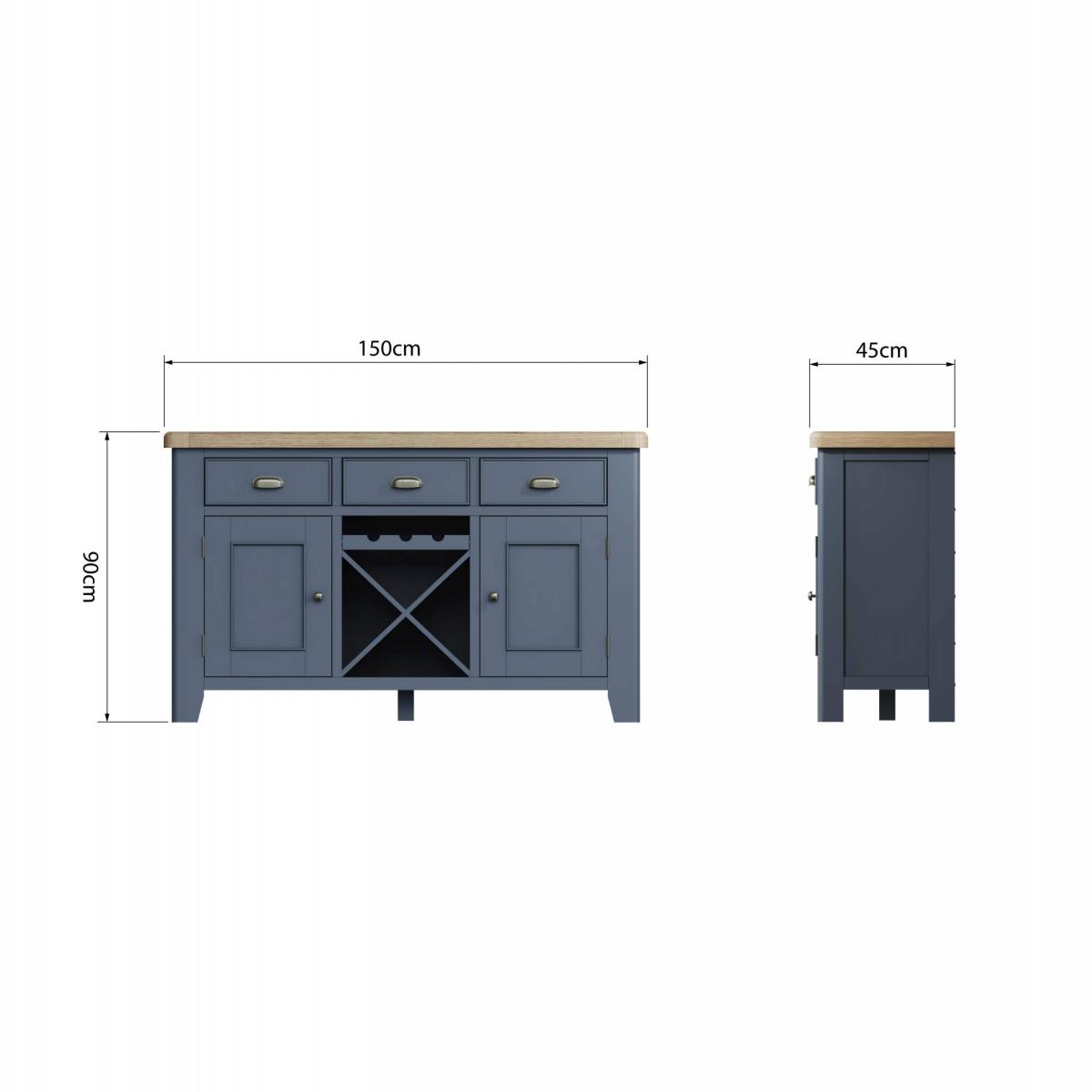 Hexham Painted Blue Large Sideboard – image 8