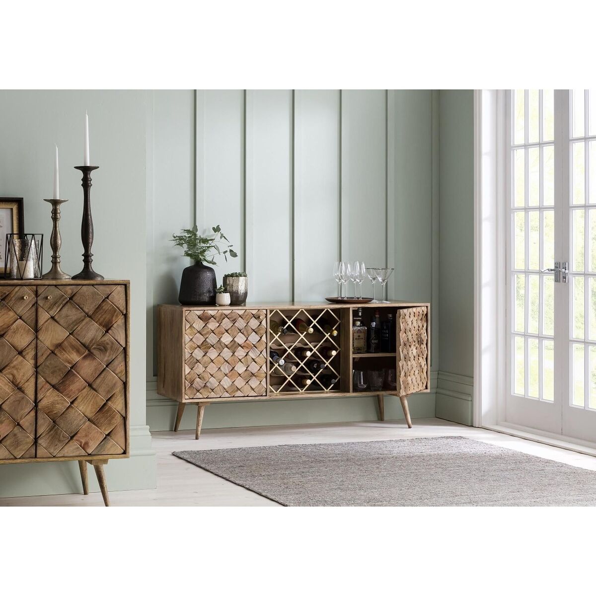 Margaery Mango Wood Sideboard With Bottle Rack – image 7