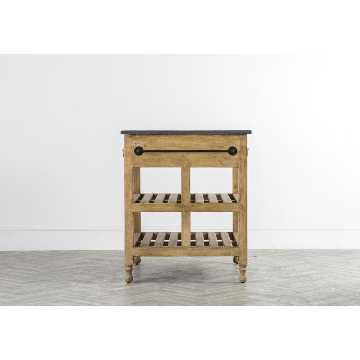 Hawkdale Mango Wood and Marble Kitchen Island, Small – image 4