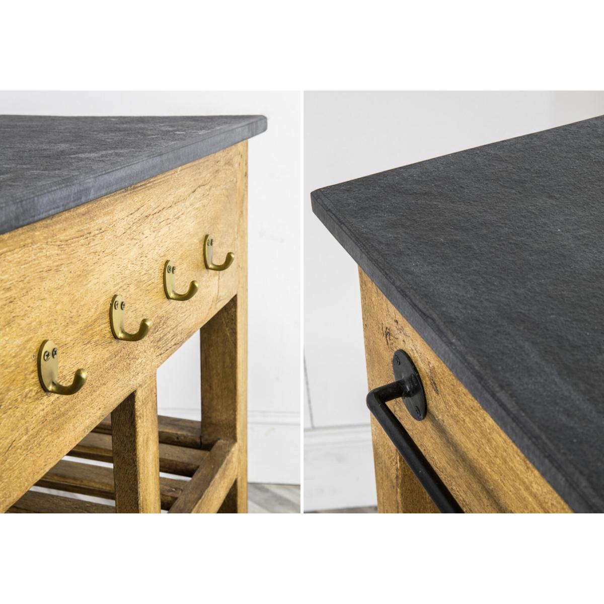 Hawkdale Mango Wood and Marble Kitchen Island, Small – image 5
