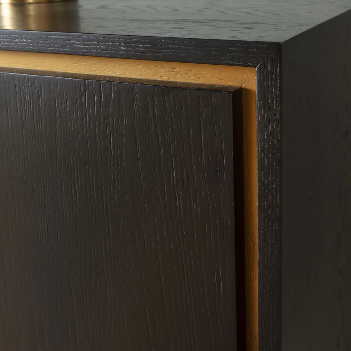 Large Modern Sideboard Buffet Cabinet Black Oak Gold 200cm – image 8