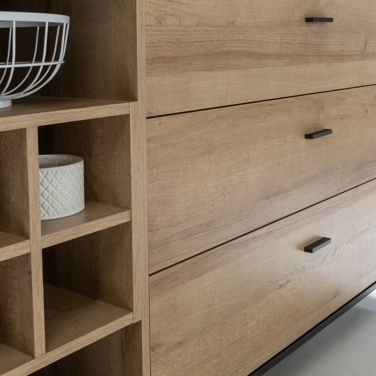 High Rock (Large) Sideboard in Matt Black/Riviera Oak - Black & Riviera Oak – image 6