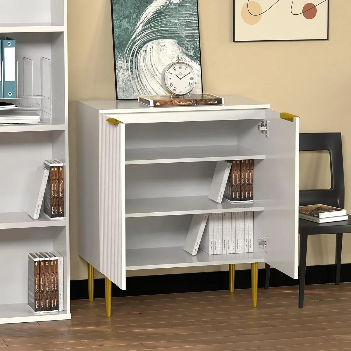 Sideboard Cupboard - White/Gold – image 2