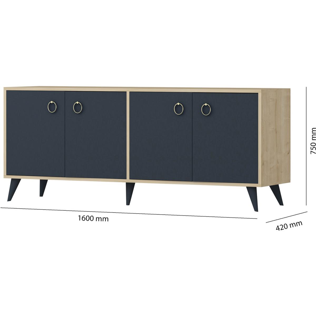 Silver Sideboard Anthracite Oak - Anthracite – image 5