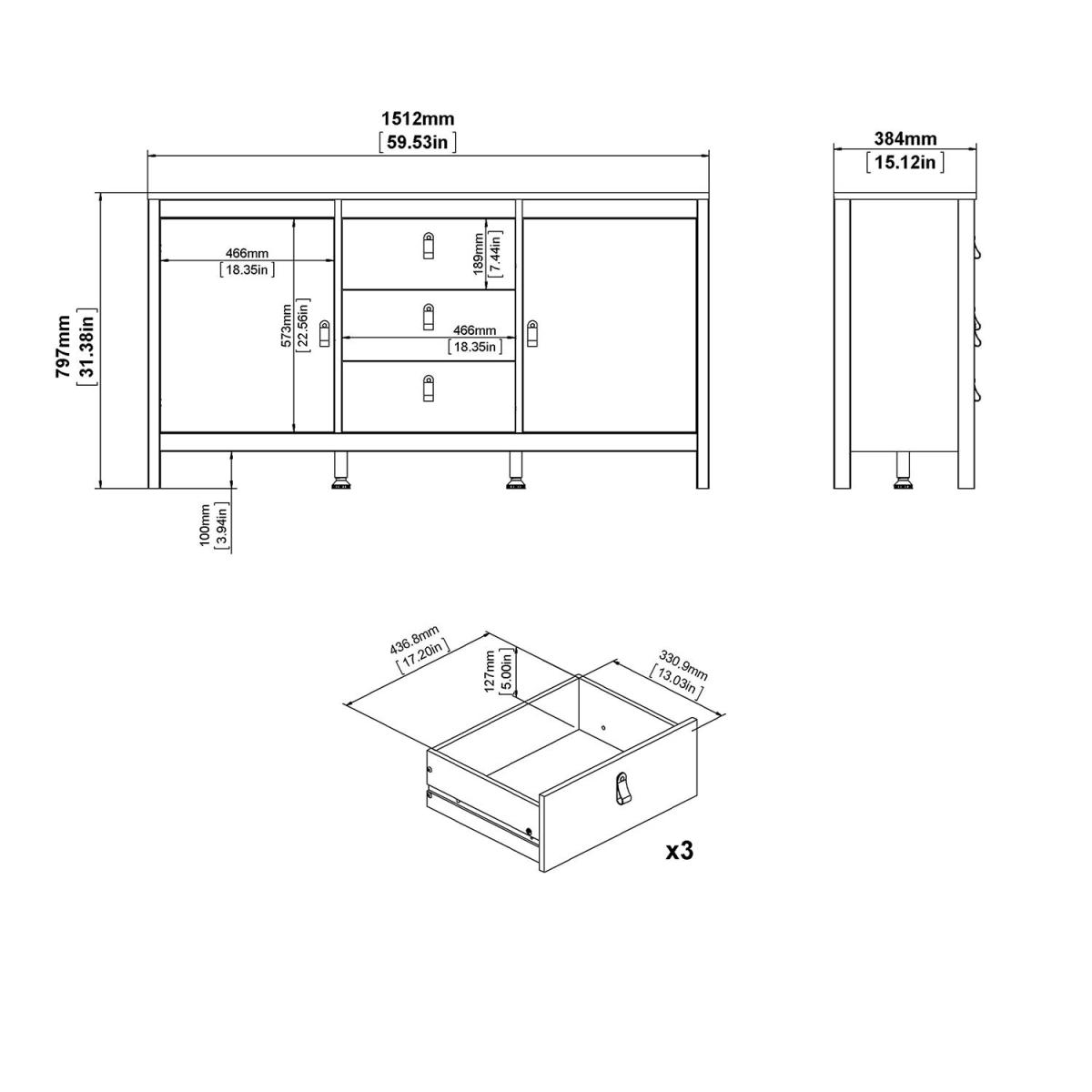 Madrid Sideboard - Black / 3 – image 11