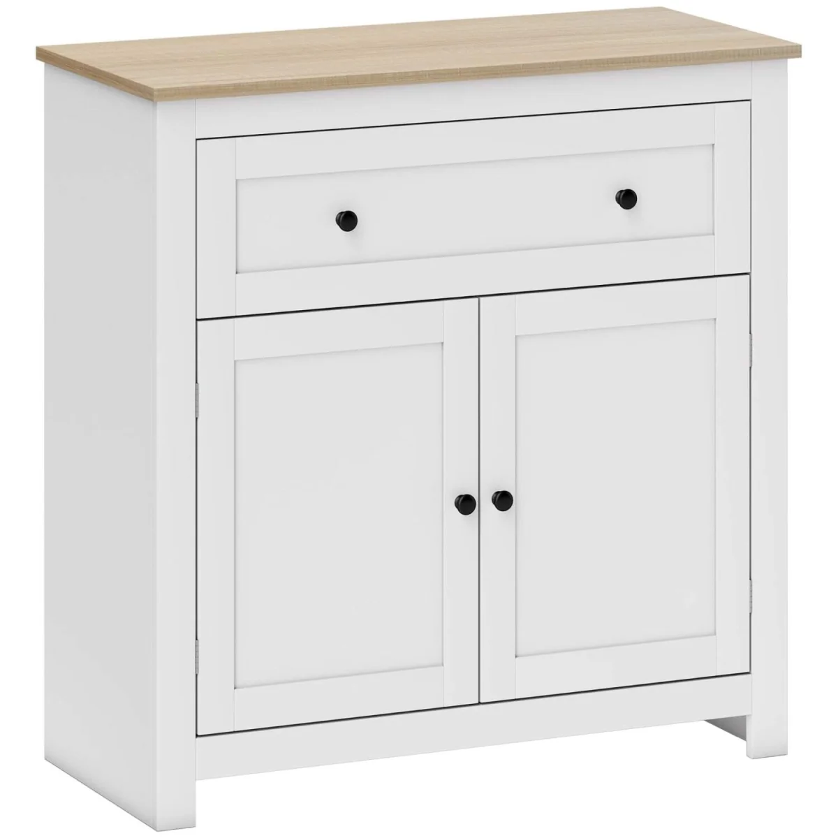 Venisa Sideboard - White and Oak, Double Door with Drawer – image 3