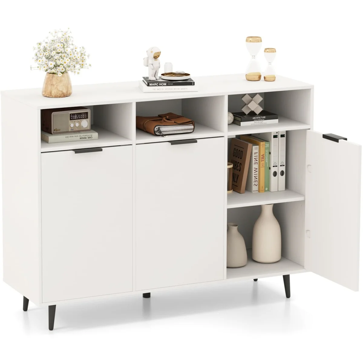 Multi-Shelf Kitchen Sideboard - White – image 2
