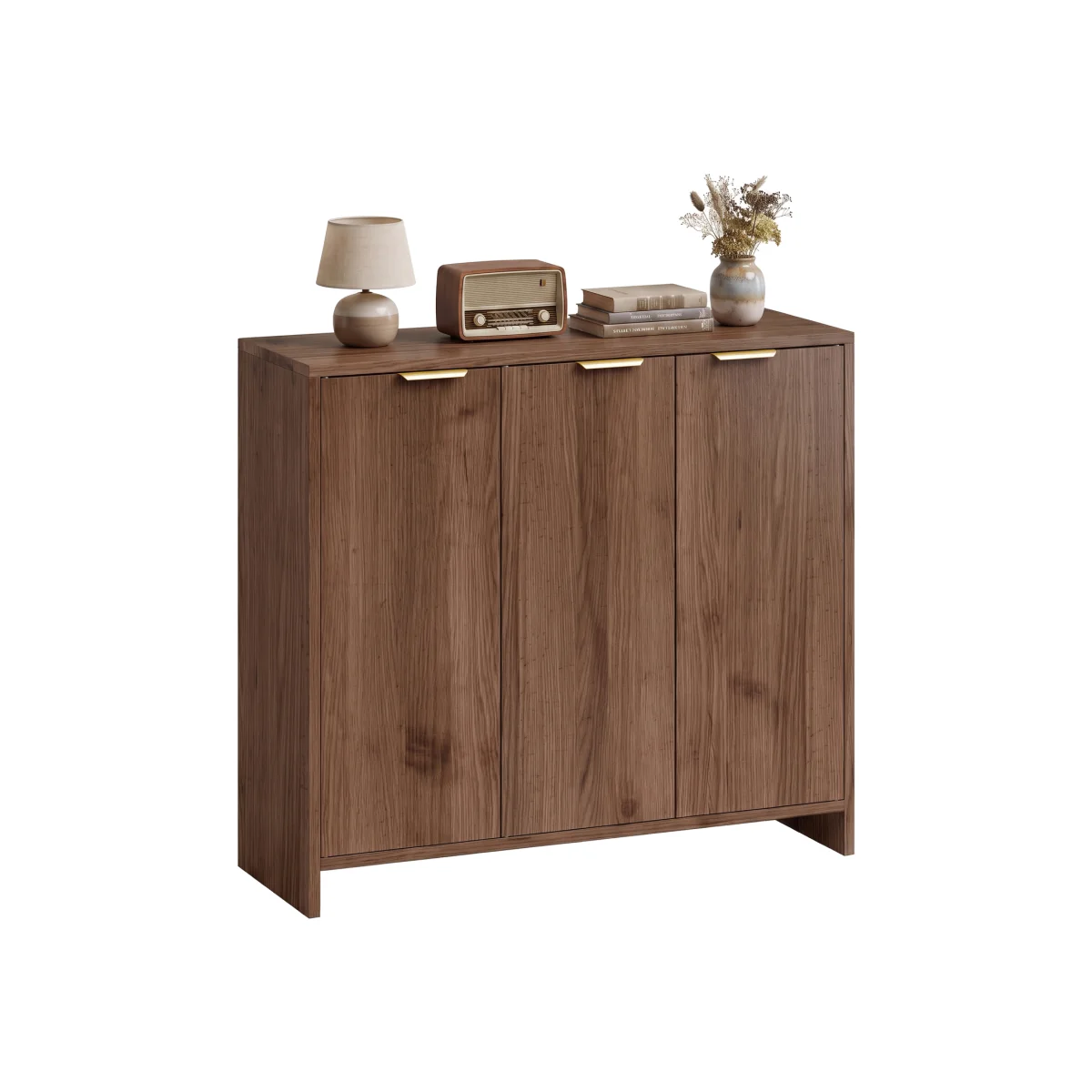 HOMCOM Sideboard with 3 Doors and Adjustable Shelves Kitchen Cupboard - Brown – image 1